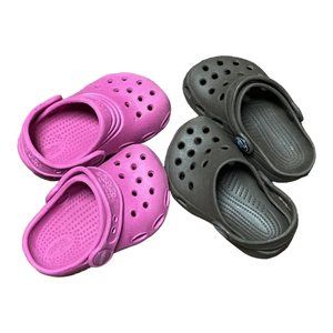 Lot of 2  Infant Baby Crocs Pink/Brown Size 4/5  Bin#3